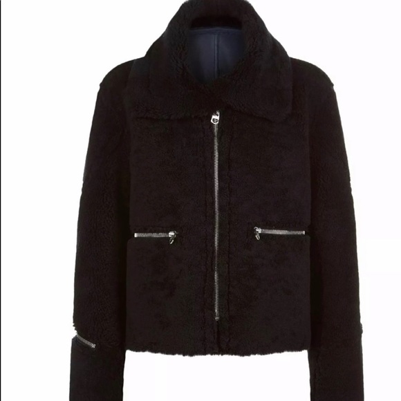 Sandro Paris Lamb Shearling Jacket - Picture 3 of 7